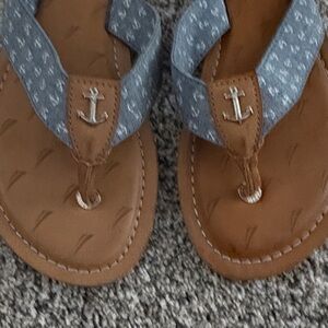 Nautica Brown and Blue Anchor Kids Sandals